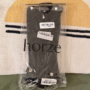 Kids Horze Black Faux Leather Half Chaps
